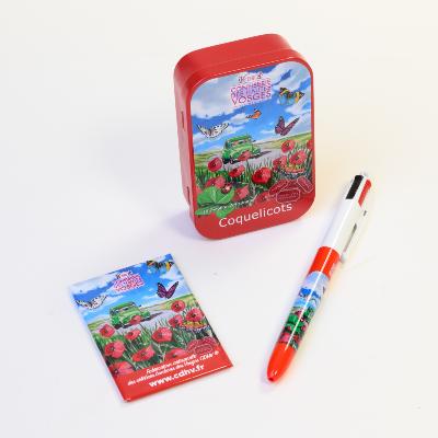 Pack "Coquelicot" - boîte de bonbons + magnet + stylo 