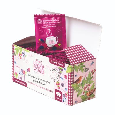 Boîte 20 dosettes de brisures de bonbons CDHV pour infusions®  fruits rouges - CLASSIQUE