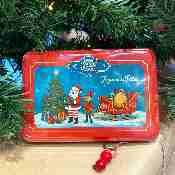 Grande boîte "Père Noël, le lutin et son traîneau" - 280g de bonbons