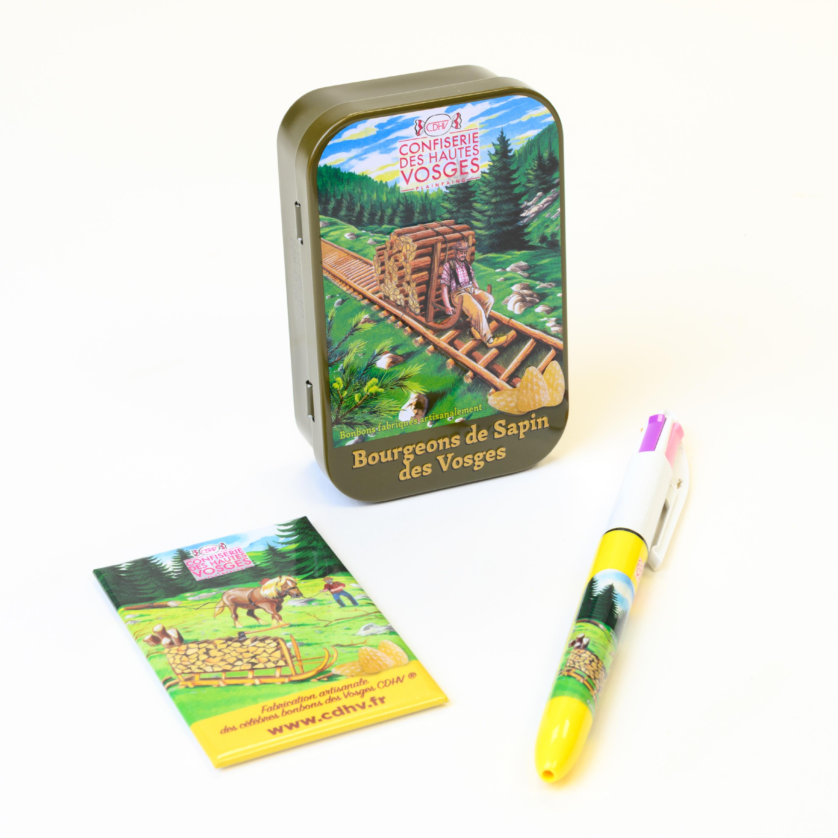 Pack "Sapin" - boîte de bonbons + magnet + stylo 