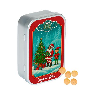 Boîte métal inédite Joyeuses Fêtes - Bonbon Pomme-Cannelle 50 g