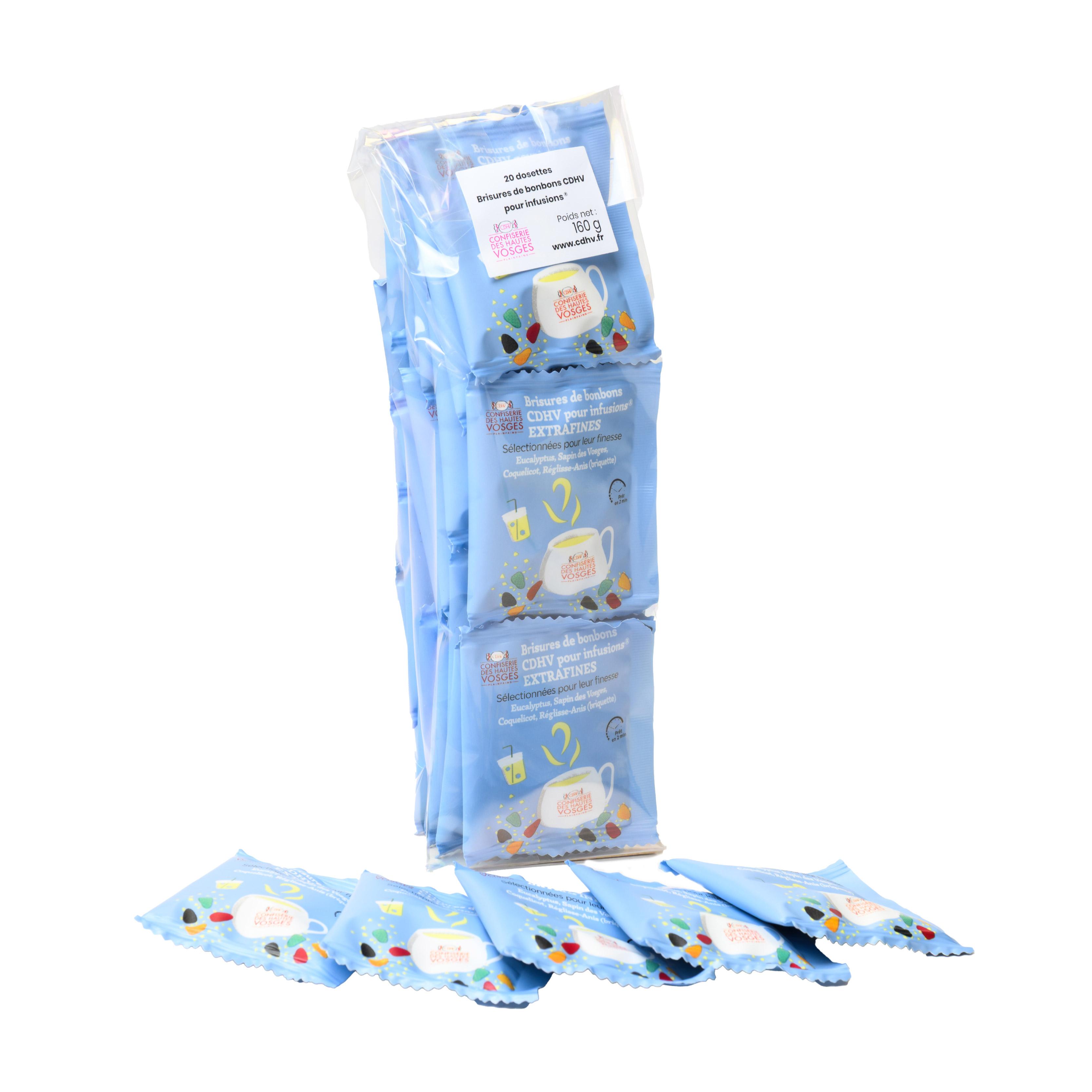 20 dosettes de brisures de bonbons CDHV pour infusions® - EXTRAFINE FORTES 