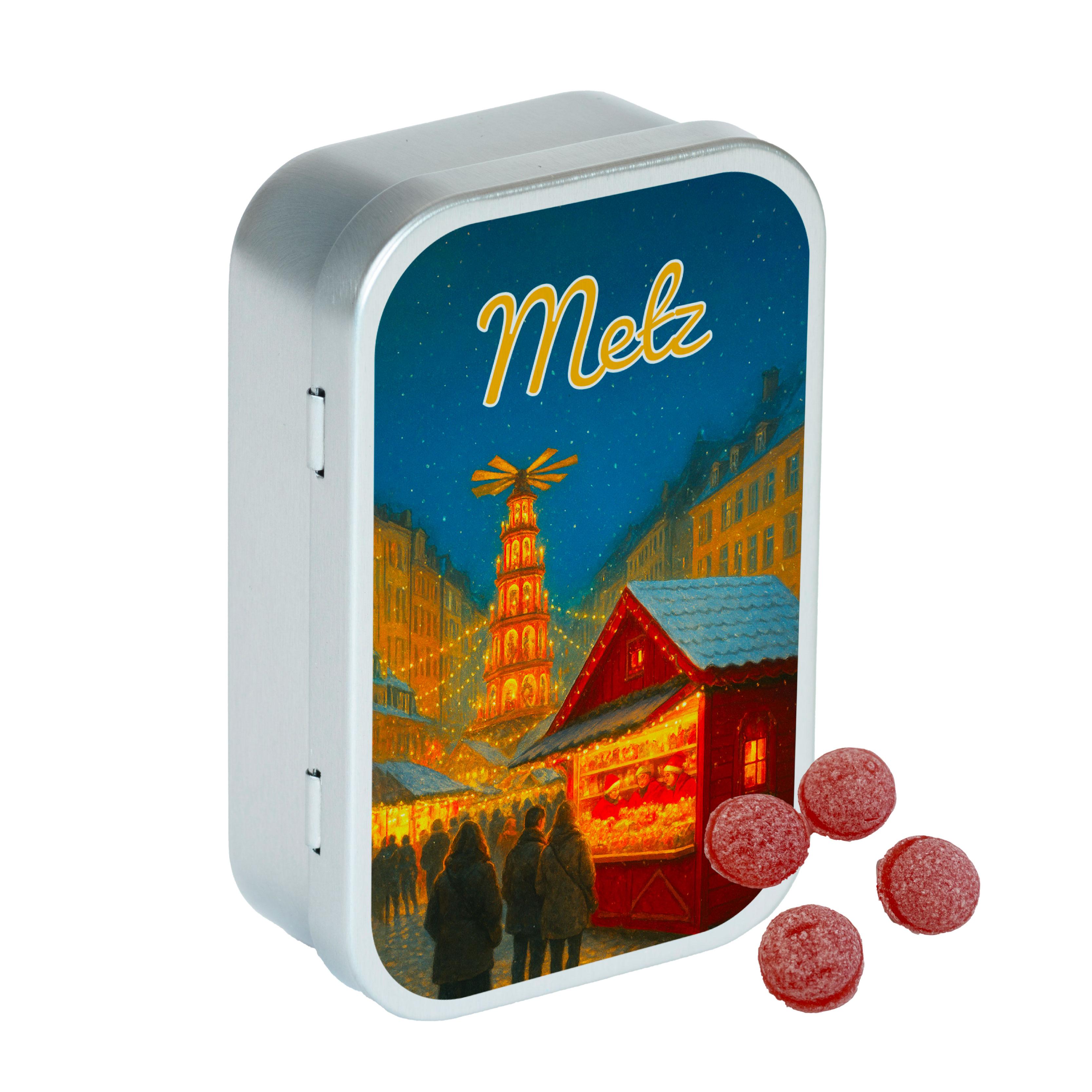 Boîte inédite Marché de Noël Metz - bonbon cerise 50g